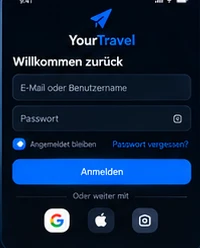 YourTravel Login-Vorschau