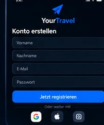 YourTravel Registrierung-Vorschau
